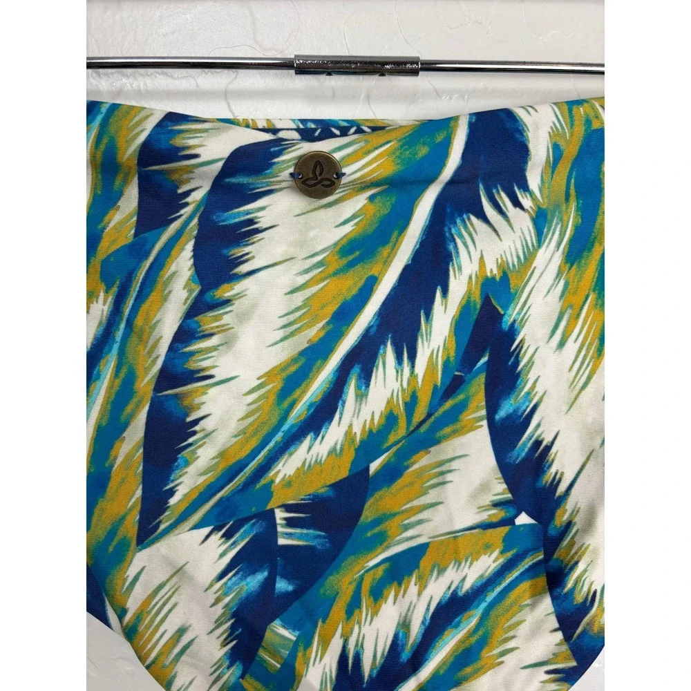 NEW Prana‎ Breya Bikini Bottom Reversible Tropic Panama Blue Palm XL 2336